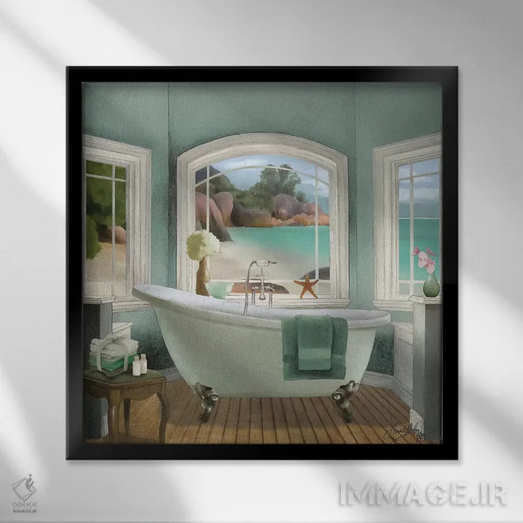 تابلو نمای اقیانوس شمارهٔ دو اثر الیزابت مدلی - نمای قابدار مشکی