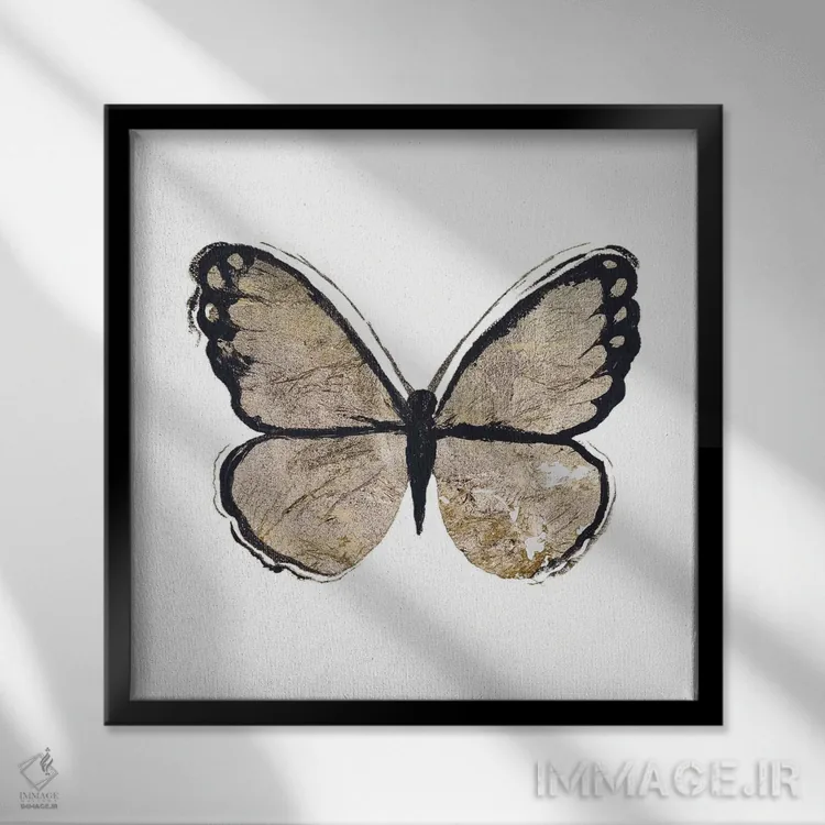 تابلو درخشش طلایی شمارهٔ دو اثر الیزابت مدلی - نمای قابدار مشکی