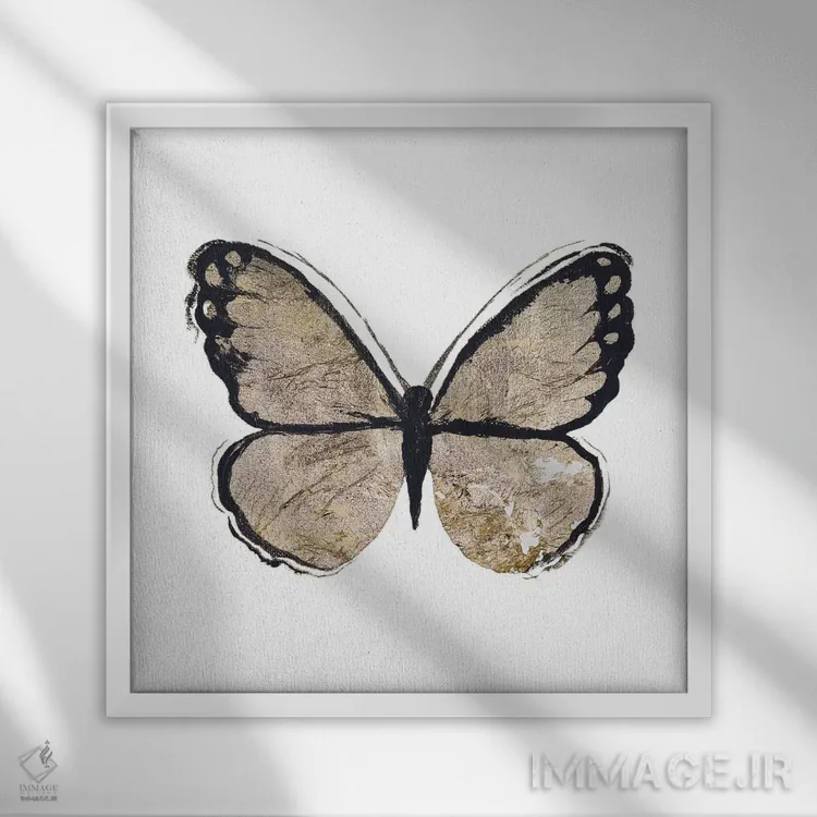 تابلو درخشش طلایی شمارهٔ دو اثر الیزابت مدلی - نمای قابدار سفید