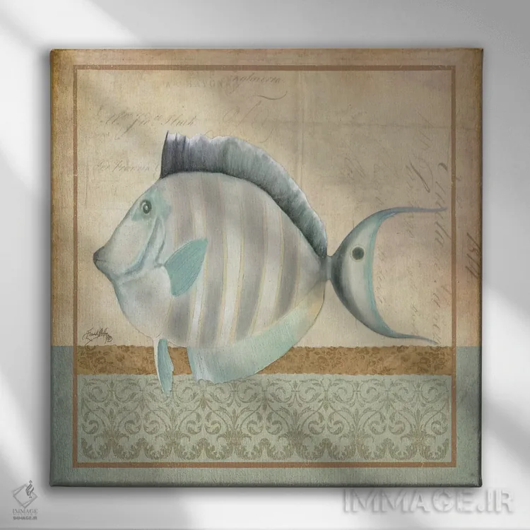 تابلو ماهی قدیمی شمارهٔ سه اثر الیزابت مدلی - نمای روبهرو روی دیوار