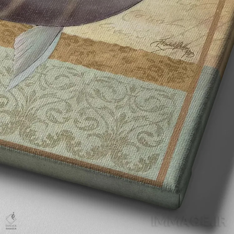 تابلو ماهی قدیمی شمارهٔ دو اثر الیزابت مدلی - نمای نزدیک بافت بوم