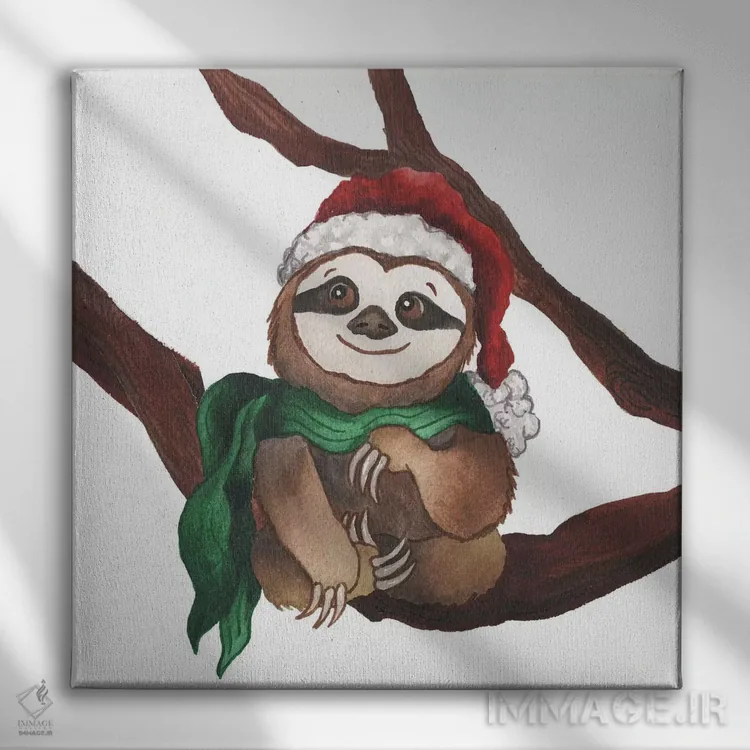 تابلو تنبل کریسمسی یک اثر الیزابت مدلی - نمای روبهرو روی دیوار