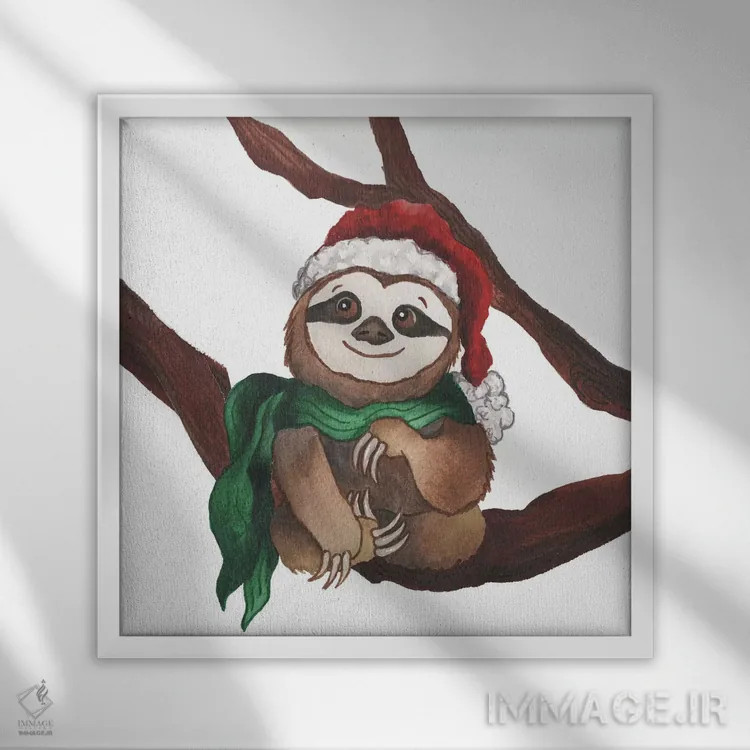 تابلو تنبل کریسمسی یک اثر الیزابت مدلی - نمای قابدار سفید