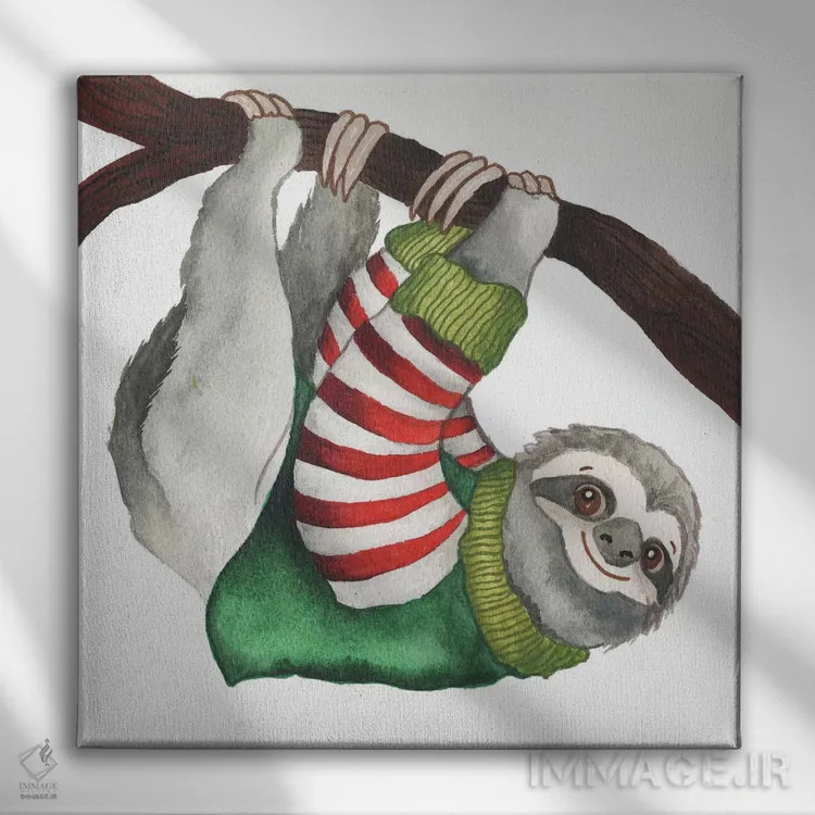 تابلو تنبل کریسمسی دو اثر الیزابت مدلی - نمای روبهرو روی دیوار