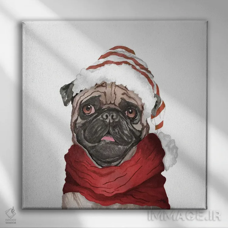 تابلو پاگ تعطیلاتی اثر الیزابت مدلی - نمای روبهرو روی دیوار