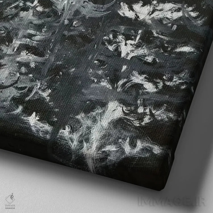 تابلو درختان سیاه اثر امیلی ماگون - نمای نزدیک بافت بوم