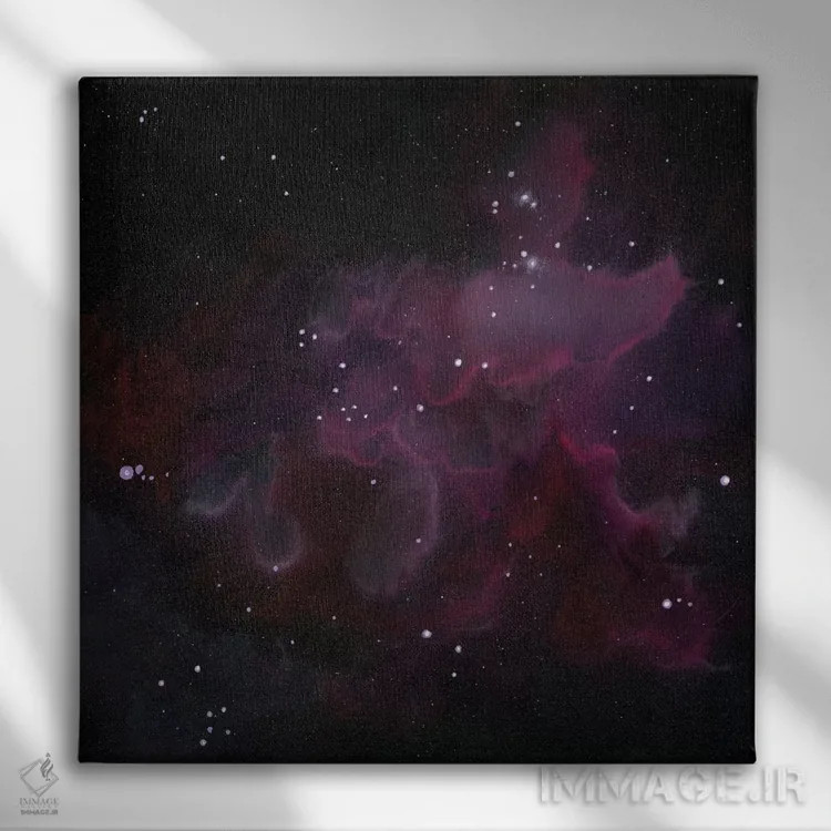 تابلو سحابی یک اثر امیلی ماگون - نمای روبهرو روی دیوار