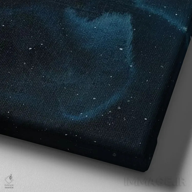 تابلو سحابی سه چپ اثر امیلی ماگون - نمای نزدیک بافت بوم