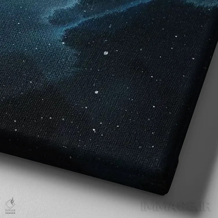 تابلو سحابی سه وسط اثر امیلی ماگون - نمای نزدیک بافت بوم