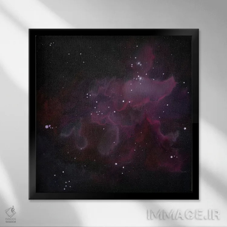 تابلو سحابی یک اثر امیلی ماگون - نمای قابدار مشکی