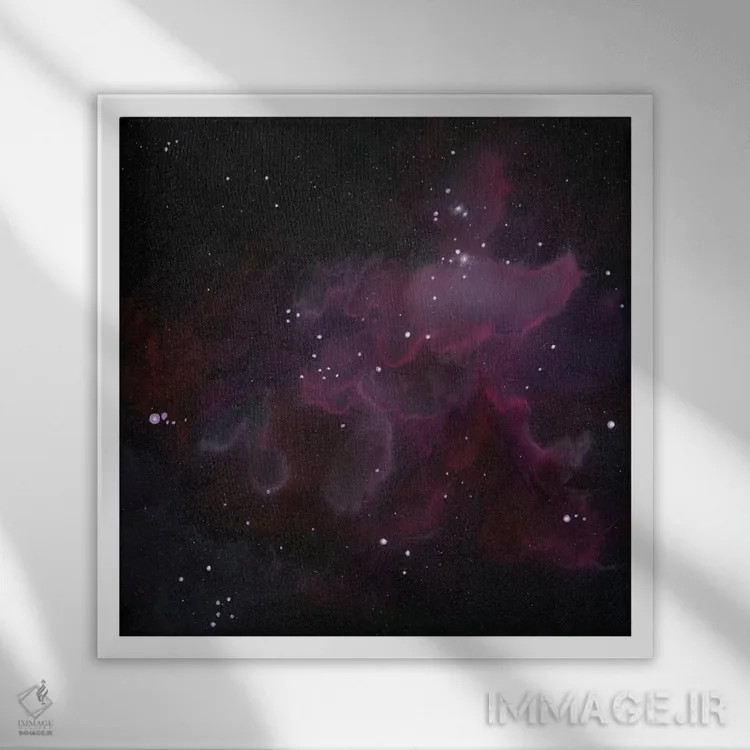 تابلو سحابی یک اثر امیلی ماگون - نمای قابدار سفید