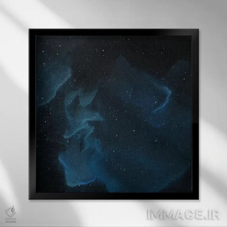 تابلو سحابی سه راست اثر امیلی ماگون - نمای قابدار مشکی