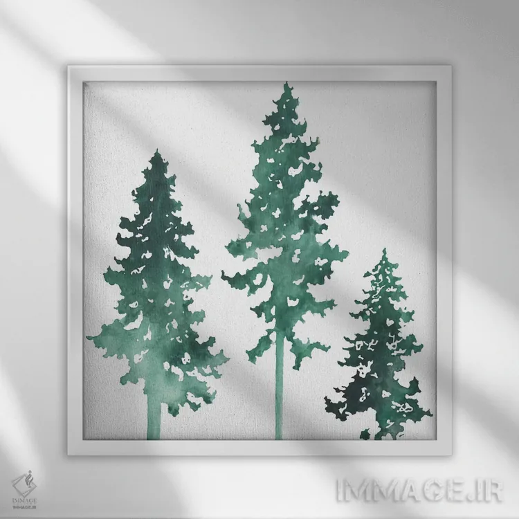تابلو کاجهای پوندروزا یک (درخت) اثر امیلی ماگون - نمای قابدار سفید