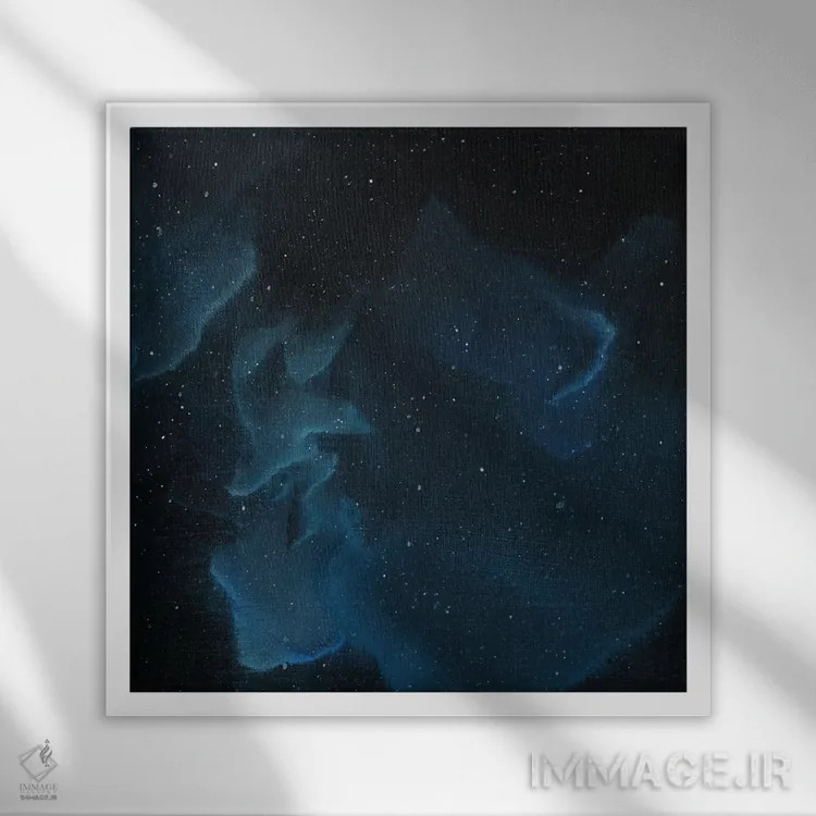 تابلو سحابی سه راست اثر امیلی ماگون - نمای قابدار سفید