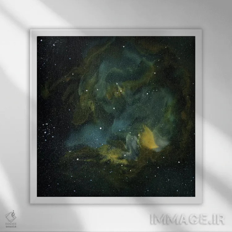 تابلو سحابی دو اثر امیلی ماگون - نمای قابدار سفید