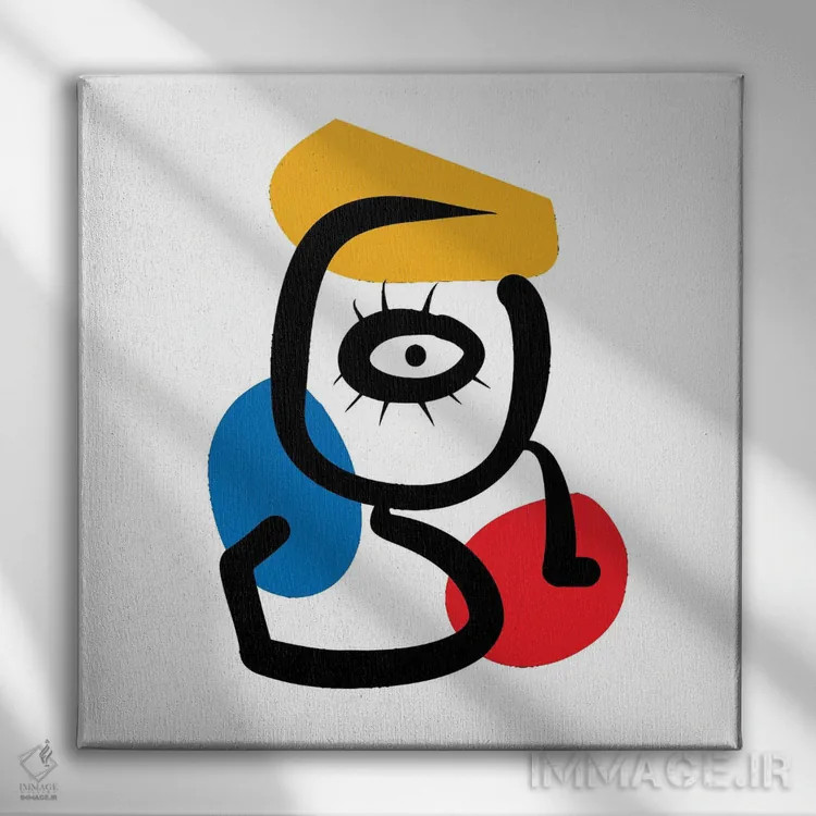 تابلو ادای احترام به میرو (نقاش اسپانیایی) اثر امانوئل سیگنورینو - نمای روبهرو روی دیوار