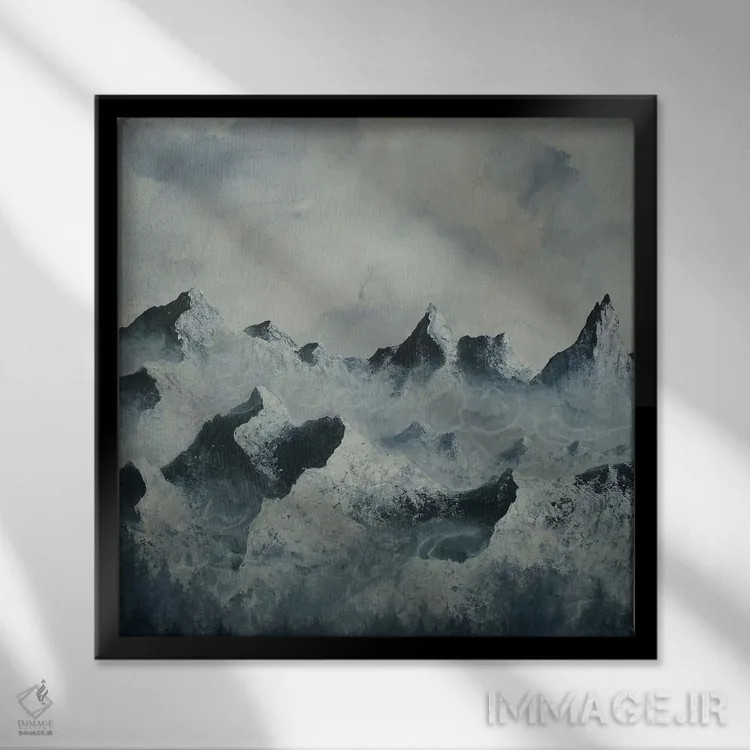 تابلو پنل سهلت حیاط دو اثر امیلی ماگون - نمای قابدار مشکی