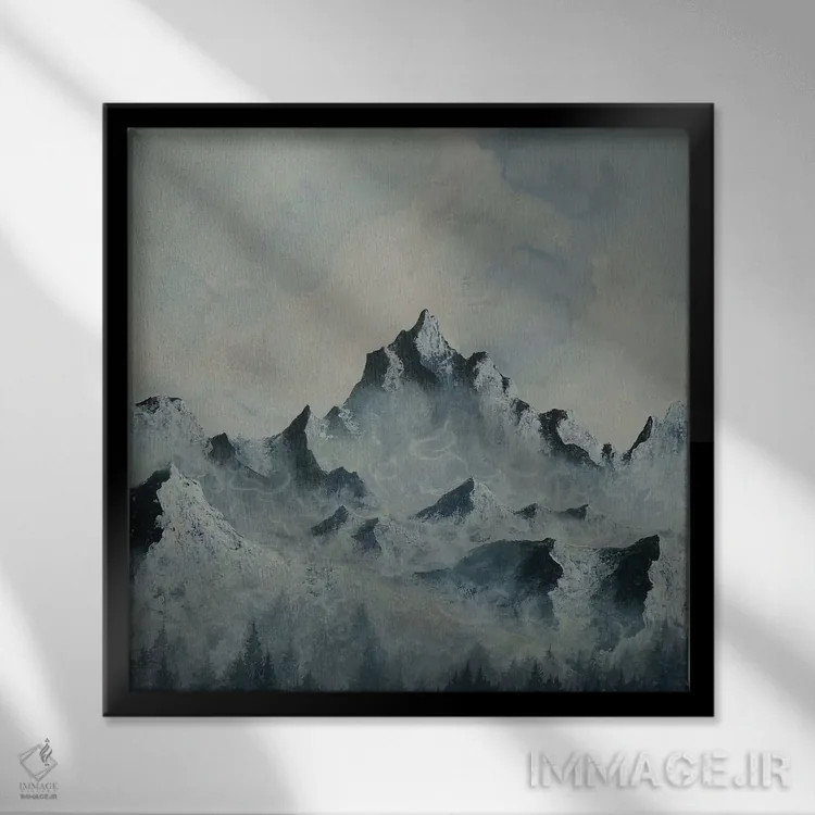 تابلو پنل سهلت حیاط سه اثر امیلی ماگون - نمای قابدار مشکی