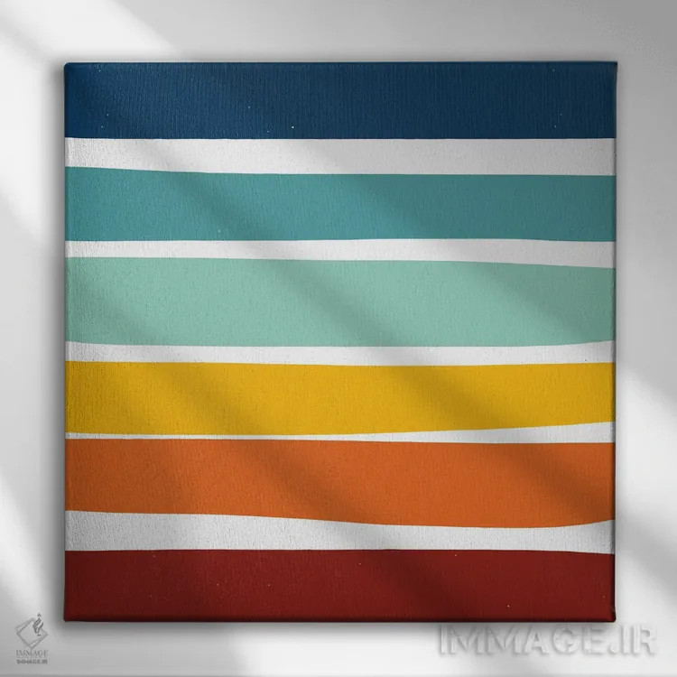 تابلو راهراه بهعنوان روح مینیمال اثر امانوئل سیگنورینو - نمای روبهرو روی دیوار