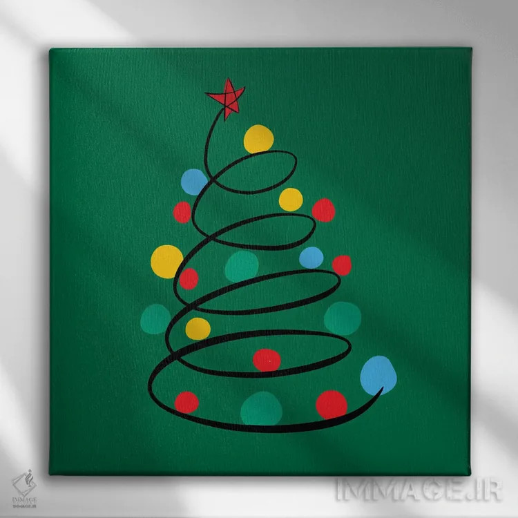 تابلو درخت کریسمس اثر امانوئل سیگنورینو - نمای روبهرو روی دیوار