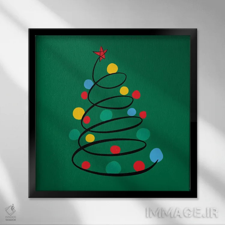 تابلو درخت کریسمس اثر امانوئل سیگنورینو - نمای قابدار مشکی