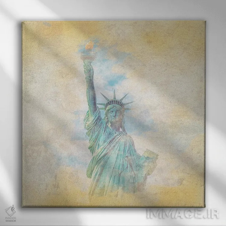 تابلو آبرنگ مجسمه آزادی اثر مانجیک پیکچرز (استودیو عکاسی یا فیلمسازی) - نمای روبهرو روی دیوار