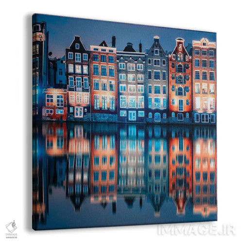 تابلو دامراک رنگارنگ (Damrak - خیابانی در آمستردام) اثر مانجیک پیکچرز (استودیو عکاسی یا فیلمسازی) - نمای پرسپکتیو محصول