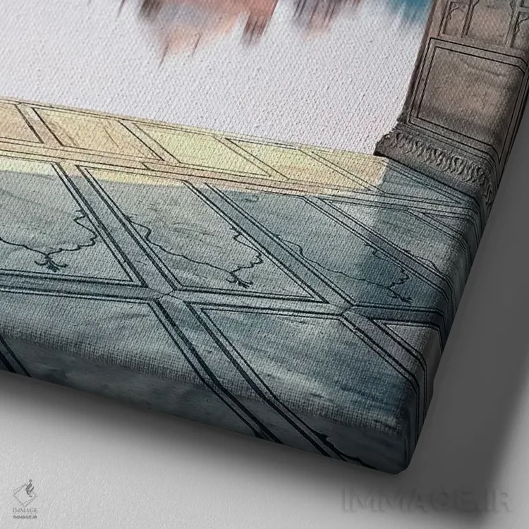 تابلو تاج محل کنار طاق اثر مانجیک پیکچرز (استودیو عکاسی یا فیلمسازی) - نمای نزدیک بافت بوم