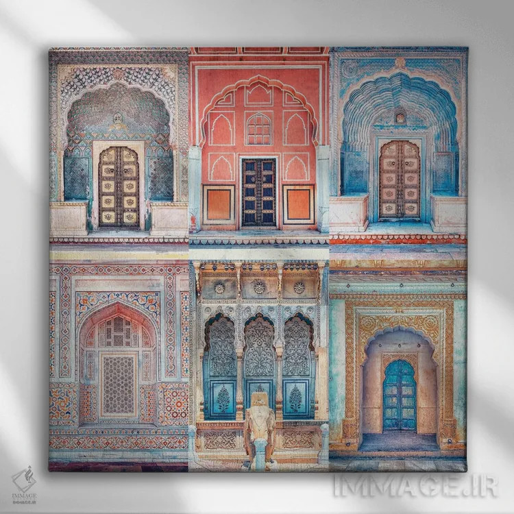 تابلو سبک راجستان اثر مانجیک پیکچرز (استودیو عکاسی یا فیلمسازی) - نمای روبهرو روی دیوار