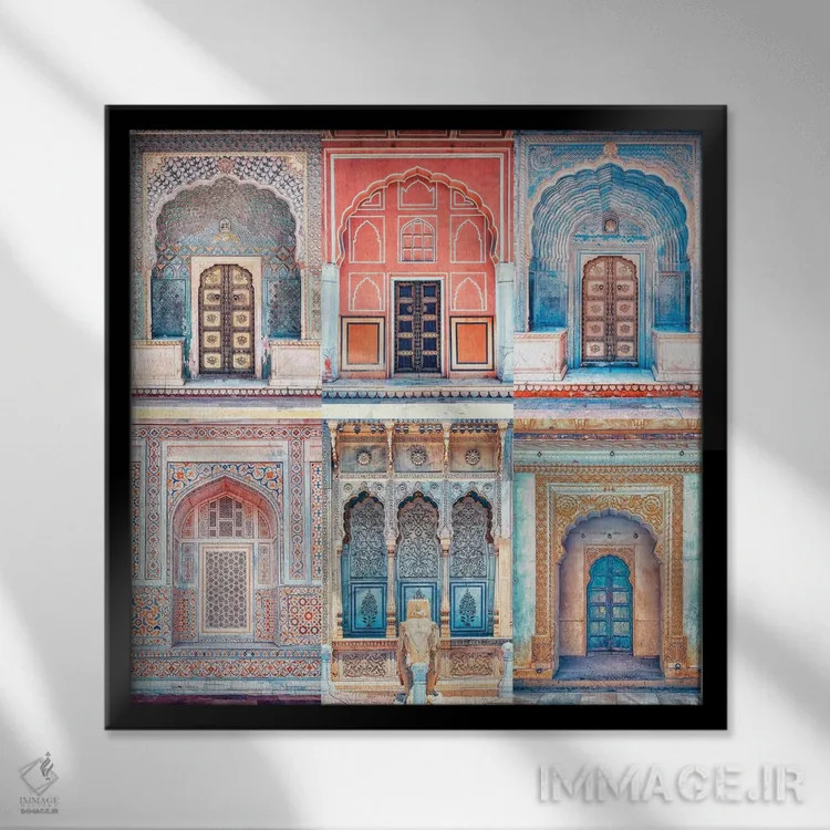 تابلو سبک راجستان اثر مانجیک پیکچرز (استودیو عکاسی یا فیلمسازی) - نمای قابدار مشکی