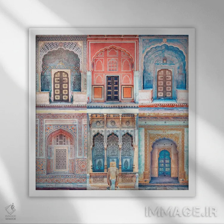 تابلو سبک راجستان اثر مانجیک پیکچرز (استودیو عکاسی یا فیلمسازی) - نمای قابدار سفید