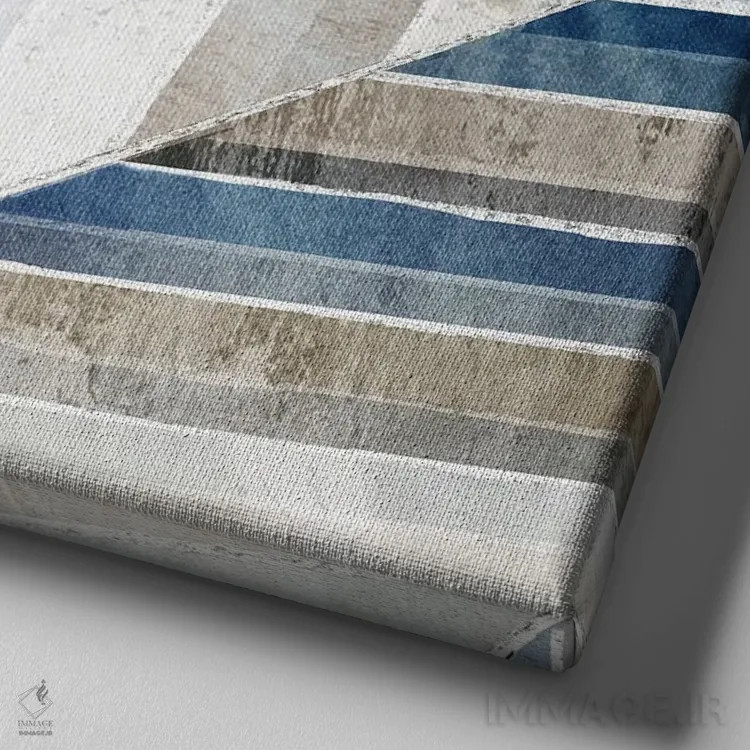 تابلو نقش شاهماهی اریب اثر اما پیل - نمای نزدیک بافت بوم