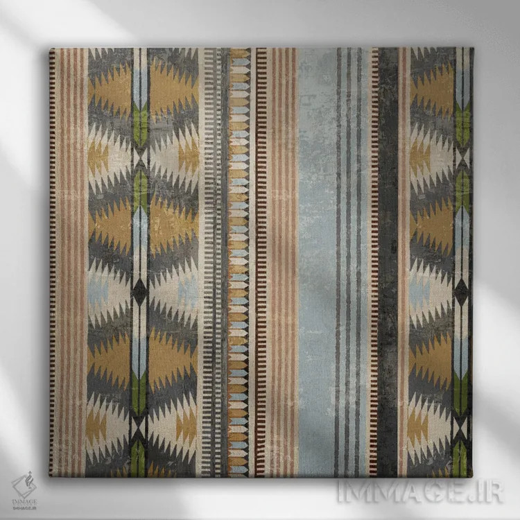 تابلو نواهو ۲ (الهام گرفته از قبایل سرخپوست) اثر اما پیل - نمای روبهرو روی دیوار