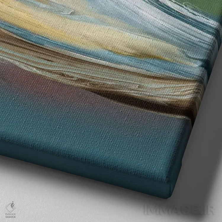 تابلو دریای خیالی اثر اما پیل - نمای نزدیک بافت بوم