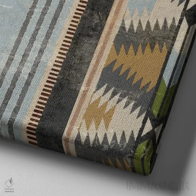 تابلو نواهو ۲ (الهام گرفته از قبایل سرخپوست) اثر اما پیل - نمای نزدیک بافت بوم