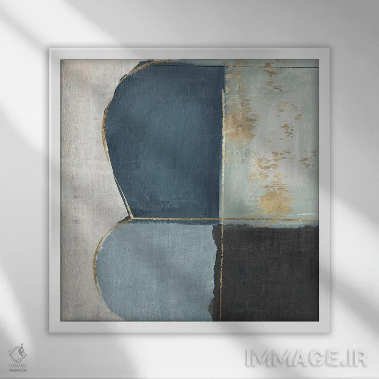 تابلو فرم انتزاعی اثر اما پیل - نمای قابدار سفید