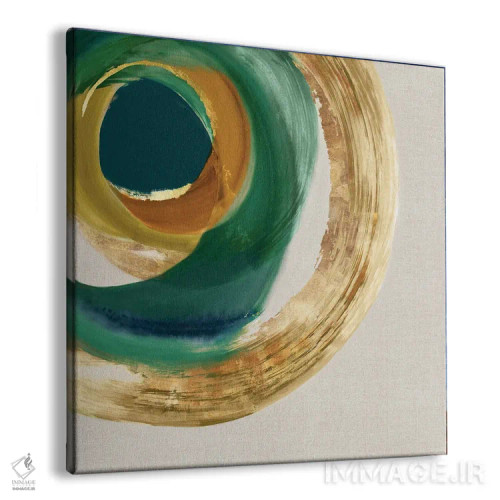تابلو دایره فلزی سبز ۱ اثر اما پیل - نمای پرسپکتیو محصول