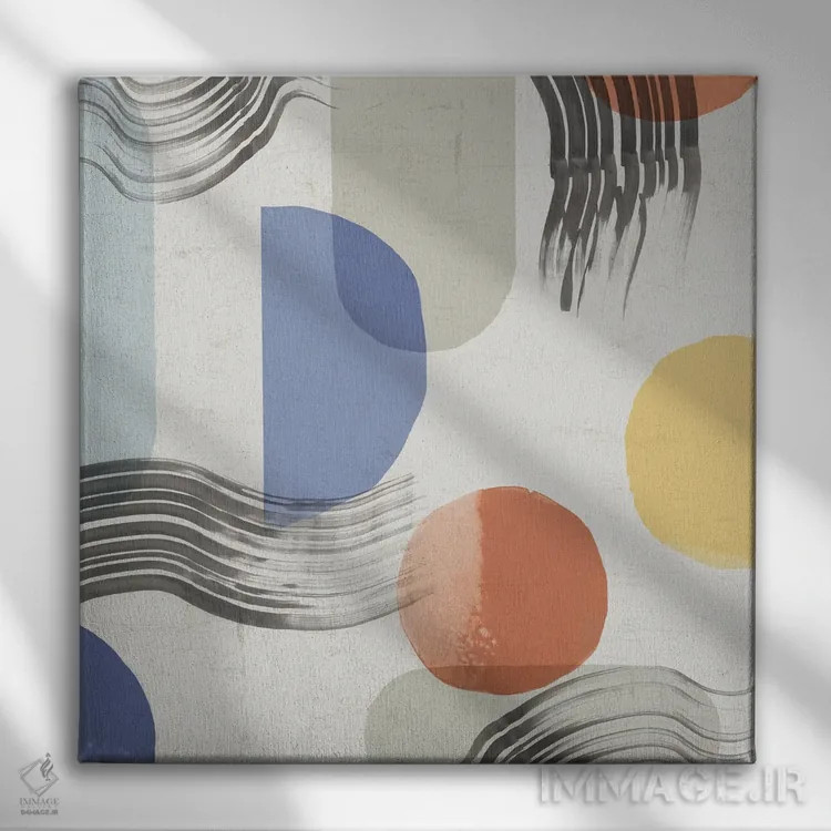 تابلو هندسههای چندمنظوره ۱ اثر اما پیل - نمای روبهرو روی دیوار