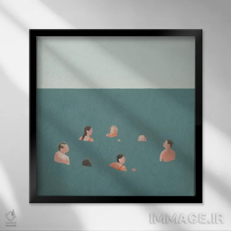 تابلو شناگران ۱ اثر اما اسکاروی - نمای قابدار مشکی