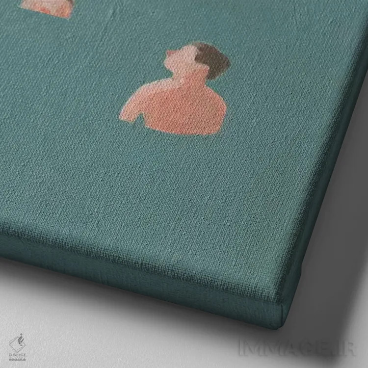 تابلو شناگران ۱ اثر اما اسکاروی - نمای نزدیک بافت بوم