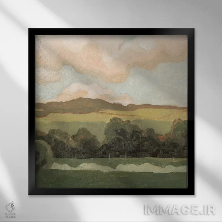 تابلو شبهنگام اخرایی ۱ اثر اما اسکاروی - نمای قابدار مشکی