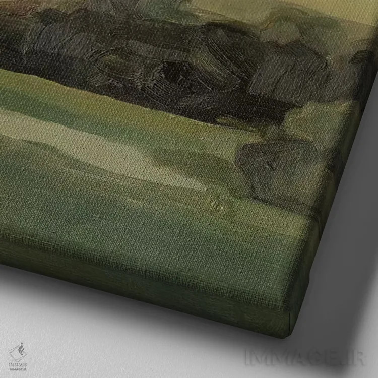 تابلو شبهنگام اخرایی ۲ اثر اما اسکاروی - نمای نزدیک بافت بوم