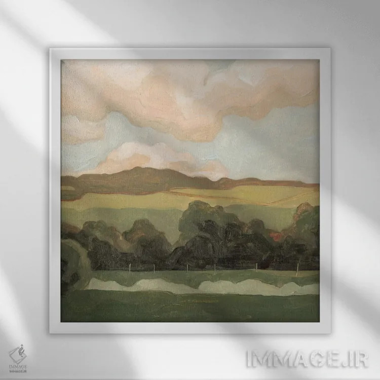 تابلو شبهنگام اخرایی ۱ اثر اما اسکاروی - نمای قابدار سفید