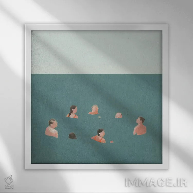 تابلو شناگران ۱ اثر اما اسکاروی - نمای قابدار سفید