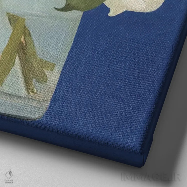 تابلو ادریسیهای سفید ۲ (نوعی گل) اثر اما اسکاروی - نمای نزدیک بافت بوم