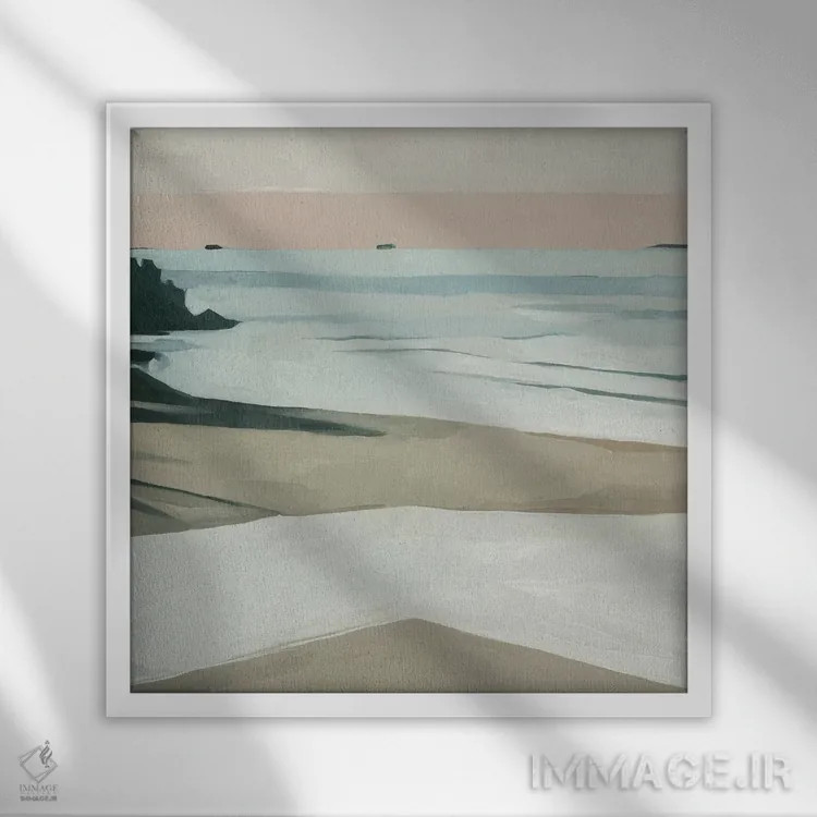 تابلو خطوط ساحلی ۲ اثر اما اسکاروی - نمای قابدار سفید