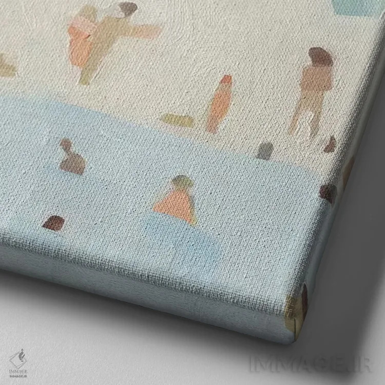 تابلو نوار شن شیشه دریا ۱ اثر اما اسکاروی - نمای نزدیک بافت بوم