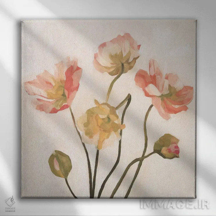 تابلو شقایقهای تابستانی ۲ اثر اما اسکاروی - نمای روبهرو روی دیوار