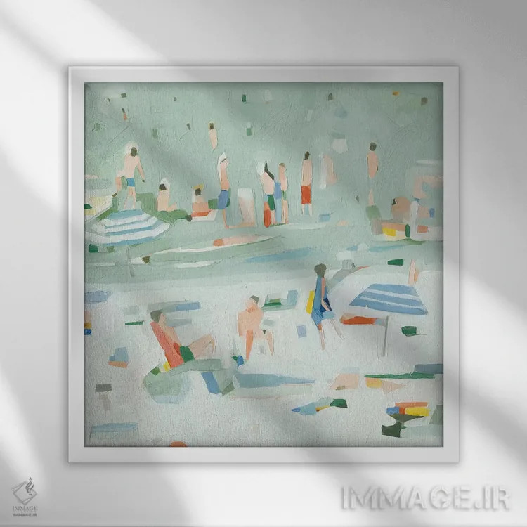 تابلو کاغذ رنگی تابستانی ۲ اثر اما اسکاروی - نمای قابدار سفید