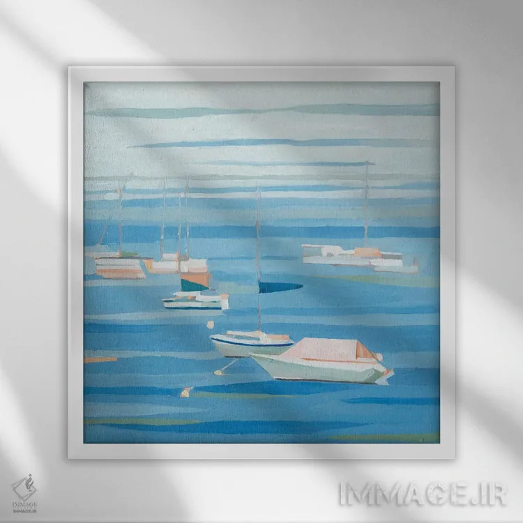 تابلو مسابقه قایقرانی تابستانی ۱ اثر اما اسکاروی - نمای قابدار سفید